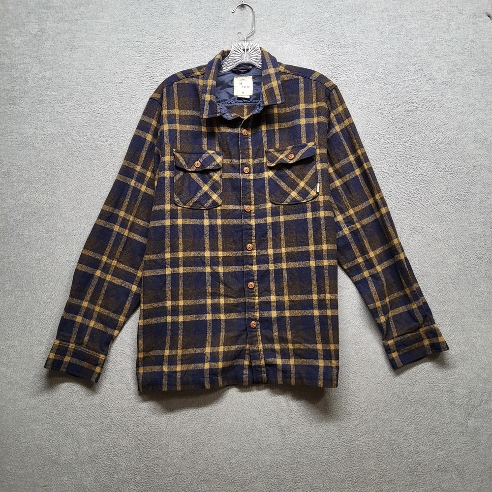 VINTAGE VANS Antihero Men Button Up Shirt Medium Blue Plaid Wool Blend Skate